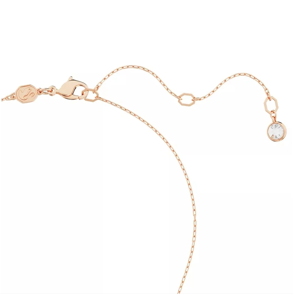 NWT Rose Gold-Tone Crystal Moon & Imitation Pearl Pendant Necklace, 15-3/4" +2 - Picture 3 of 6